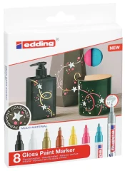 Set 8 marcador Óleo Permanente Edding E-750 Metalico