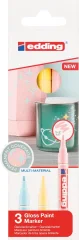 Set 3 marcadores Óleo Permanente Edding E-751 metalizados