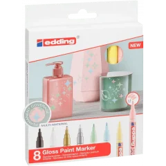 Set 8 marcadores Óleo Permanente Edding E-751 Metalico