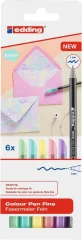 Set 6 marcadores fibra Edding E-1200 Pastel