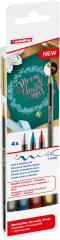 Set 4 Marcadores punta pincel Edding-1340 metalizado XMAS