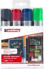 Set 4 Marcadores tiza Edding E-4090 colores