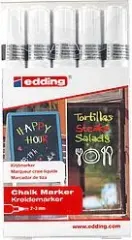 Set 5 Marcadores de tiza edding 4095 Blancos