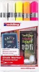Set 5 Marcadores de tiza edding 4095 Colores fluor
