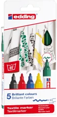 Set 5 marcadores textil Edding E-4500