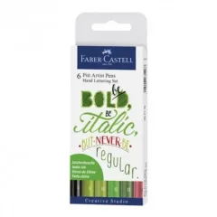 Marcadores Para Lettering Punta Pincel Fino. Punta Fina Tinta China X 6