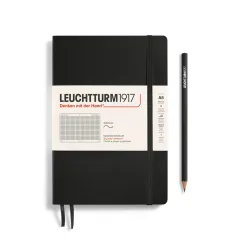 Libreta Leuchtturm1917 Tapa Blanda Medium A5 Cuadros, Black