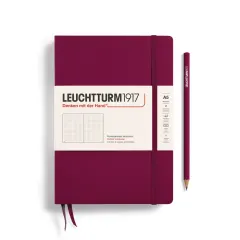 Libreta Leuchtturm1917 tapa dura Mediana A5 Pu Port Red