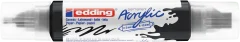 Marcador acrílico 3D edding 5400 punta doble Negro