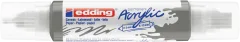 Marcador acrílico 3D edding 5400 punta doble Gris