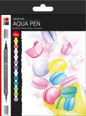 Marabu Aquapen 12 unidades doble punta - Ice