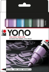 Marabu Marcador acrílico YONO SET PASTEL, 6 x 1.5-3 mm