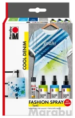 Marabu Fashion Spray - Cool Denim, Set 3u. x 100 ml, 1 x 25 ml
