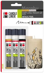 Marabu Pintura para velas, Metizalos 3u. x 25 ml