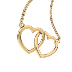 CHOCLI Collar con Baño18k Corazones Dobles