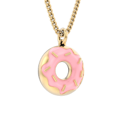 CHOCLI Collar con Baño18k Dona Glaseada Rosa