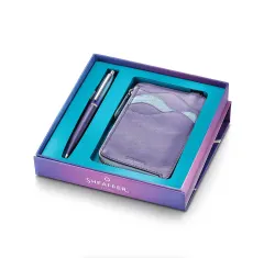 Set Bolígrafo Sheaffer Expressions VFM 9430 Azul Degradado Con Zip Morado Metalizado Cch