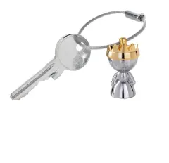 Llavero Troika diseño con corona dorada LITTLE QUEEN
