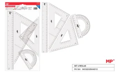 Set De Juego Geometrico Para Dibujo X 4 Uds Color Plata