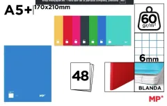 CUADERNO Madrid Papel GRAPADO A5+ 48 HOJAS 60 g/m² 6.
