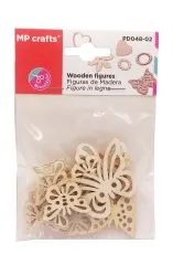 Set De Figuras De Madera Diseño Mariposas X 19Uds Marca MP Crafts Color Beige (MP)