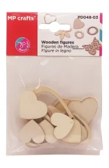 Set De Figuras De Madera Diseño Corazones X 19Uds Marca MP Crafts Color Beige (MP)