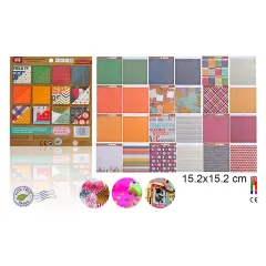 Block De Scrapbooking Doble Cara 15,2x15,2cm X 24 Diseños (11) Marca Madrid Papel Color Variado (MP