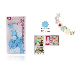 Blister De Flores De Papel 2cm X 38Uds Color Azul