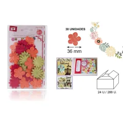 Blister De Flores De Papel 3.5cm X 30Uds Color Variado