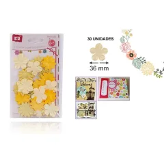 Blister De Flores De Papel 3.5cm X 30Uds Color Amarillo