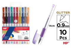 Pack De Boligrafos Gel con Glitter 0.7mm X 10Uds Basicos