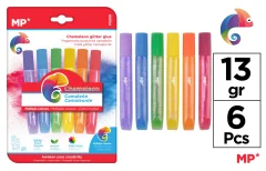 Pegamento Camaleon Con Glitter 6Uds X 13Gr Color Variado