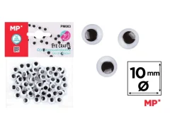 Blister De Ojos Moviles Redondos 10mm Marca MP Crafts Color Variado(MP)