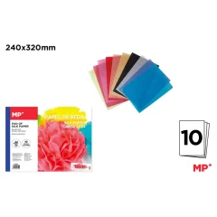 Block De Papel Seda 32x24cm 10 Colores Marca MP Crafts