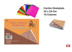 Pack De Carton Ondulado 24x32cm X 10 Colores Color Variado