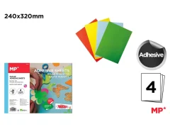 Block De Hojas Adhesivas X 4 Colores 24x32cm MP Crafts Color Variado (MP)