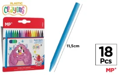 Caja De Lapices De Cera Kids x 18 Colores Color Surtido