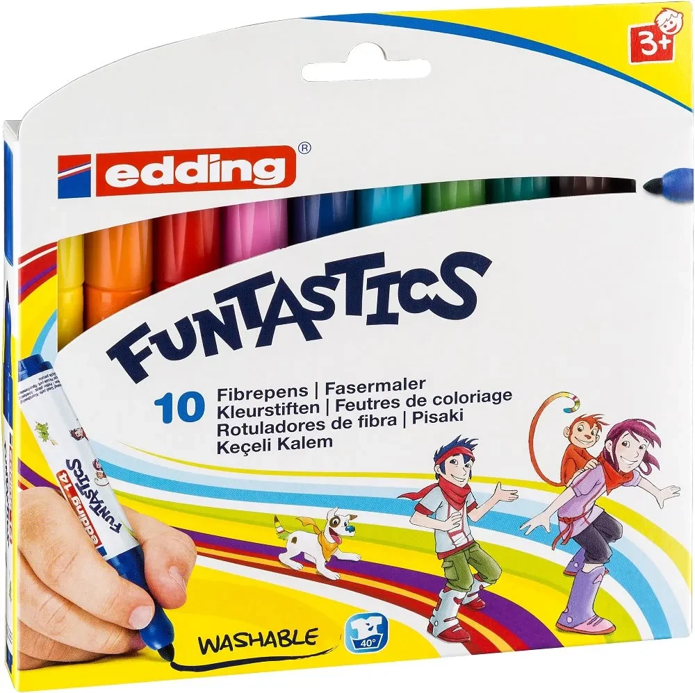 Set 10 Marcador infantil de fibra Edding E-14 FUNTASTICS MAGIC FUN Surtido1
