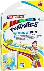Set 5 Marcador Ventanas infantil de fibra Edding E-16 FUNTASTICS MAGIC FUN Surtido1