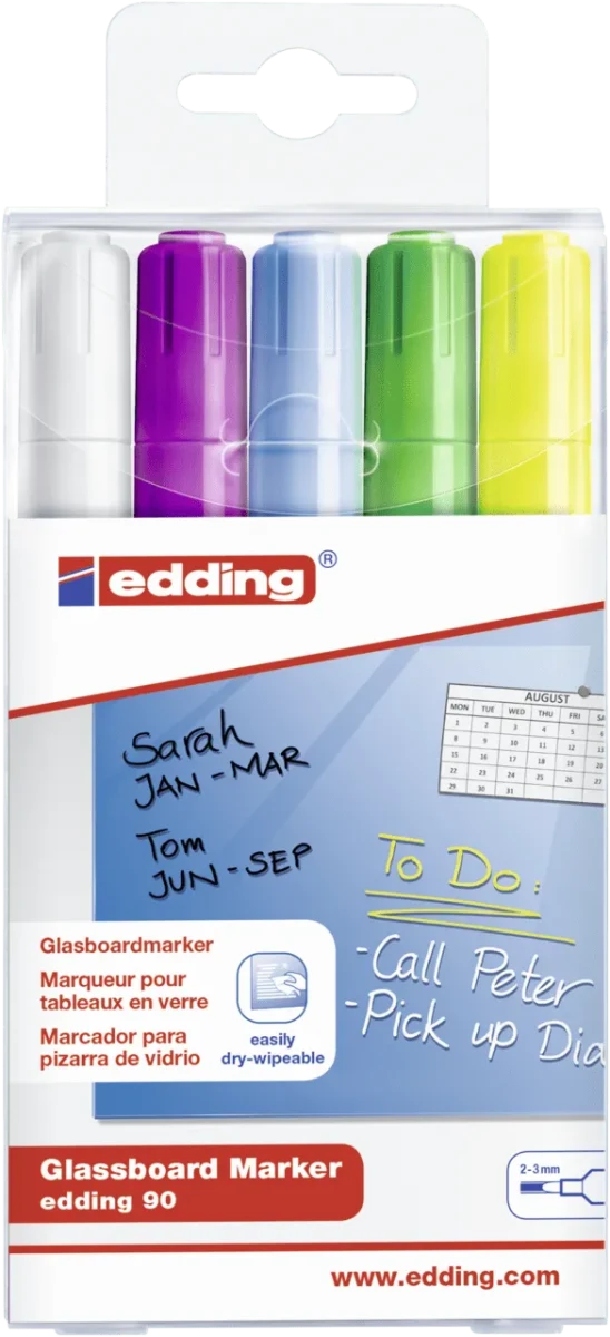 Set Marcadores De Vidrio edding E-90 Variados1