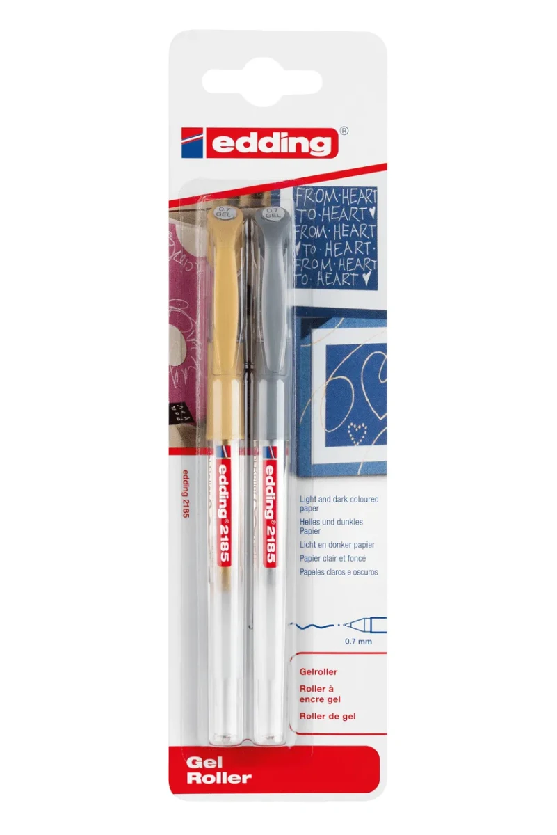Rollerballs Gel Edding E-2185 oro/plata1