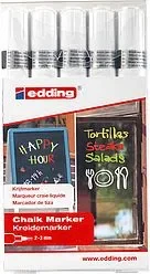 Set 5 Marcadores de tiza edding 4095 Blancos1
