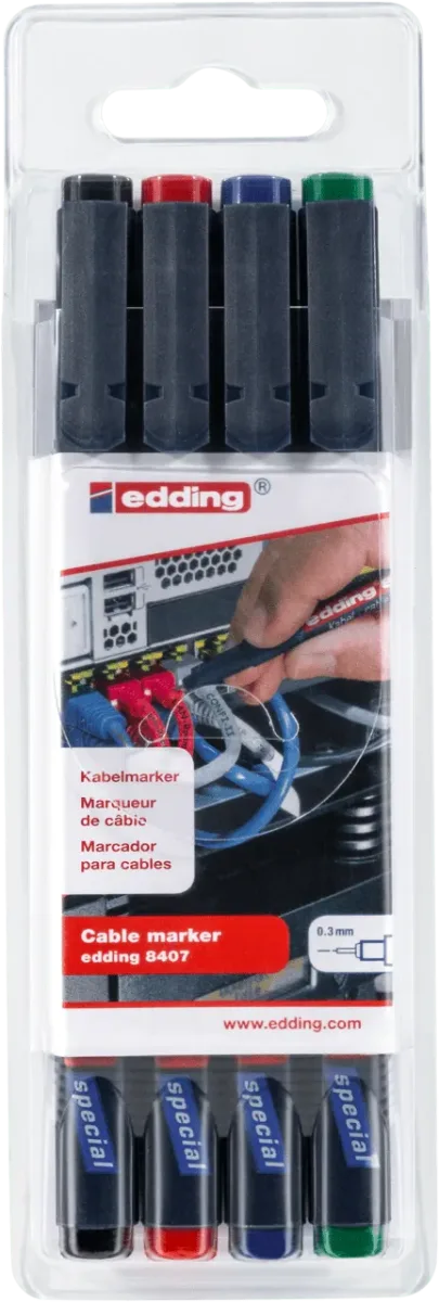 Set 4 marcadores para cables Edding e-8407 variado1