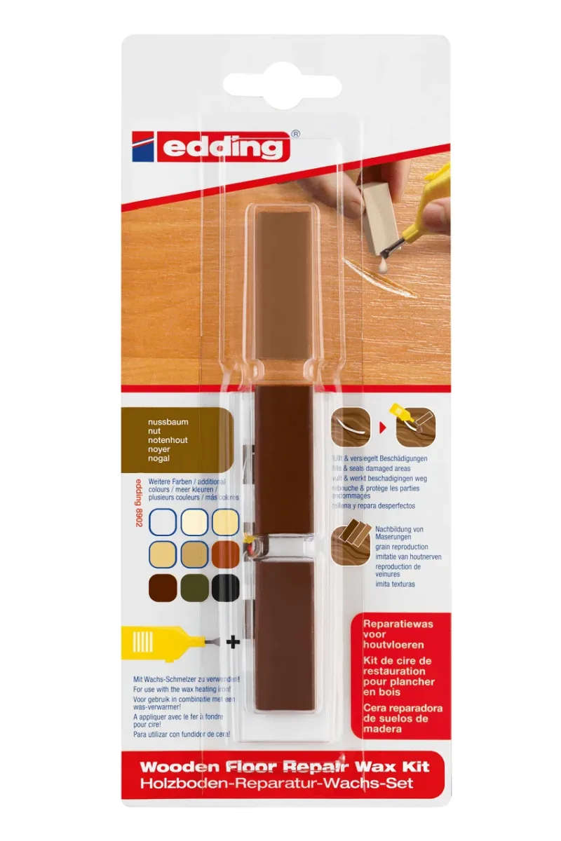 Cera reparadora de pisos de madera Edding E-8902/3 Nogal1