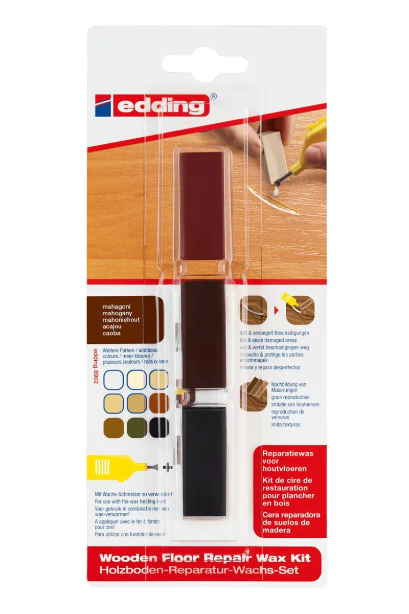 Cera reparadora de pisos de madera Edding E-8902/3 Caoba1