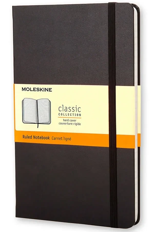 Cuaderno Clásico / Grande / Negro / De rayas1