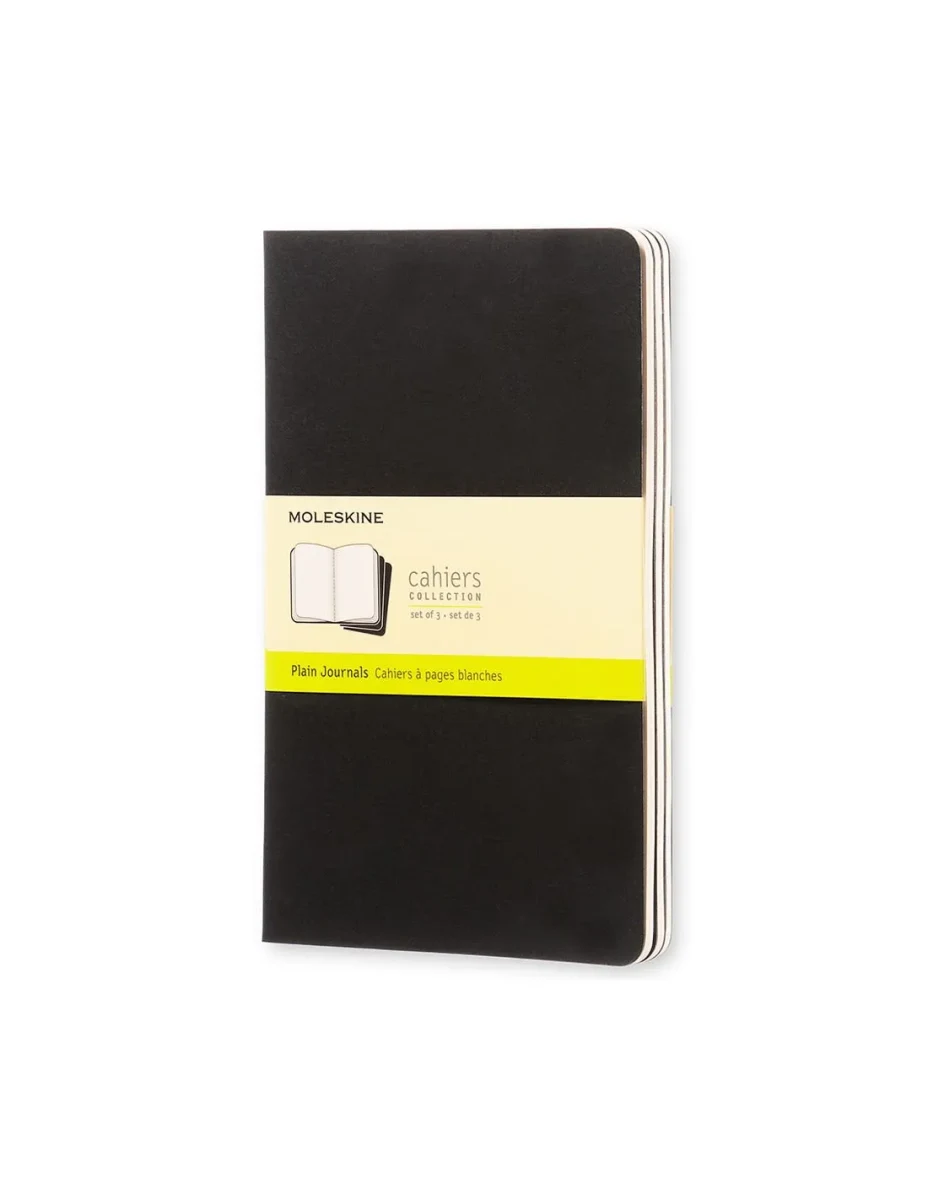 Libretas Cahier. Set de 3 / Grande / Negro / Lisa1