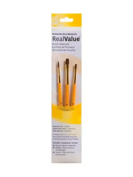 SET PRINC 3 PINCELES SINTETICO CAMELLO AMARILLO SH1