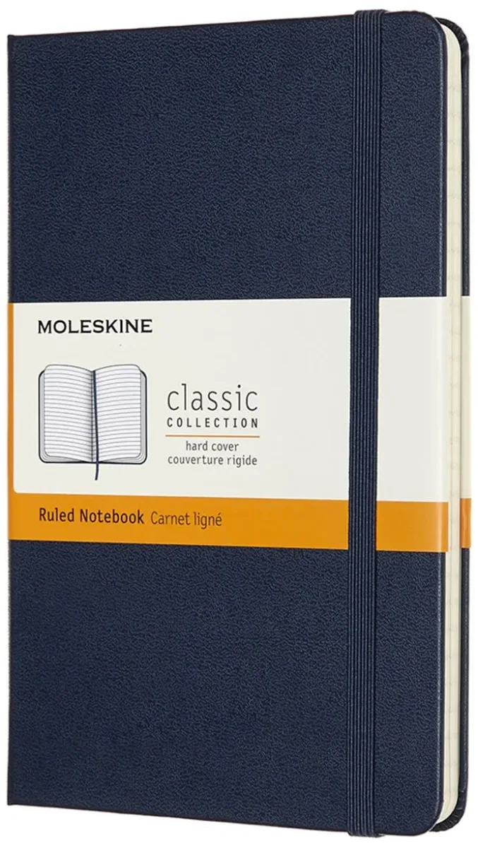Classic notebook - T. Dura - Medium - Azul Zafiro - De rayas1
