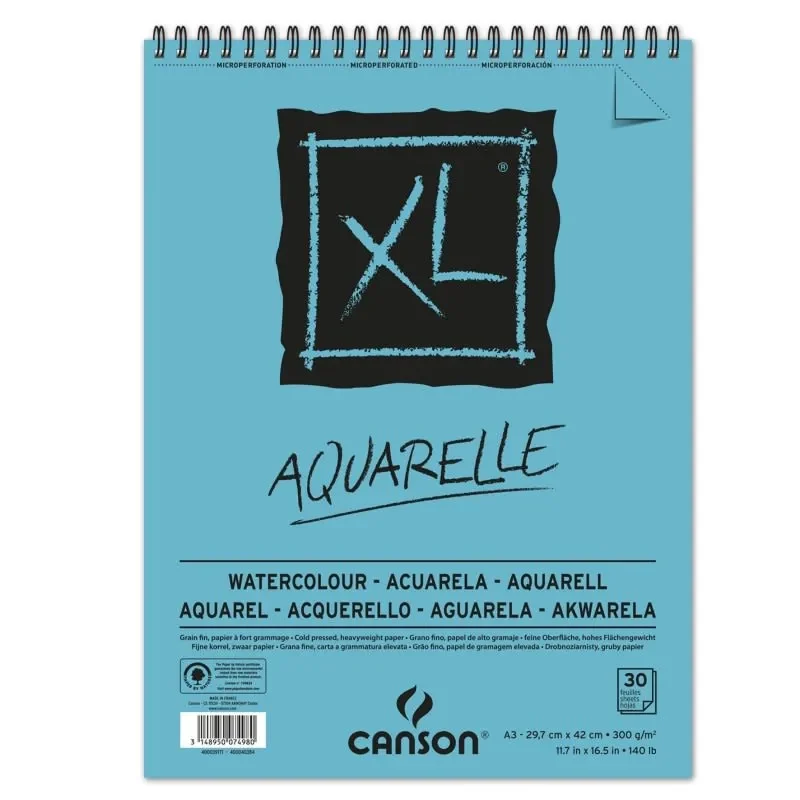 CANSON CROQUERA XL AQUARELLE A3 300 GR 30 H1
